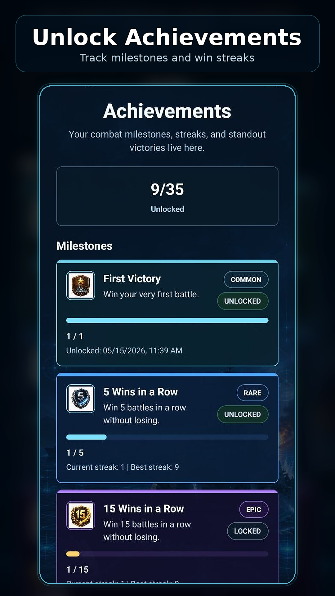 Sea Battle achievements